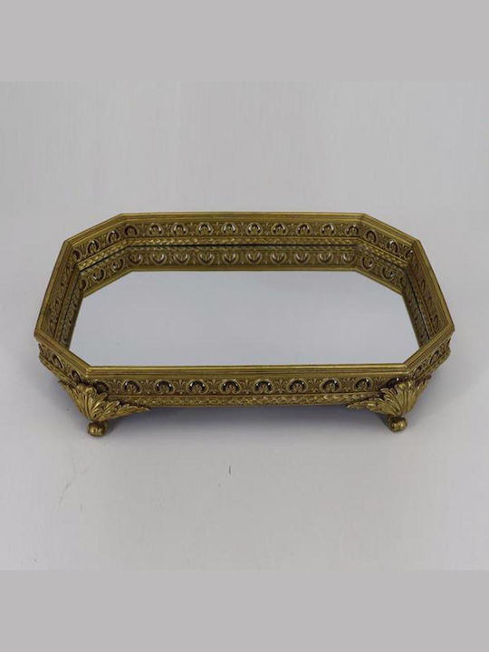 Διακοσμητικός Δίσκος Glas Rechteckig mit Spiegel 37.2x28.6x7.8cm 1Stück