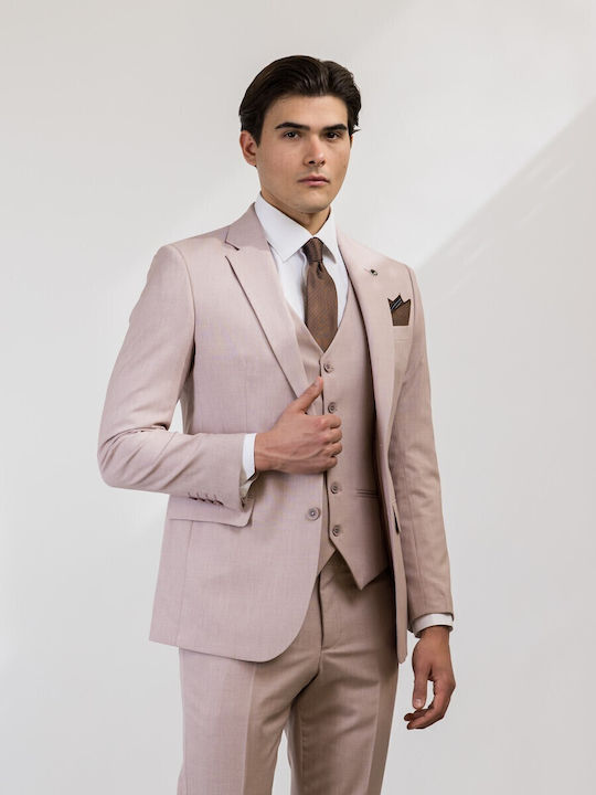 Massimo Veneziani Men's Suit Slim Fit Pink