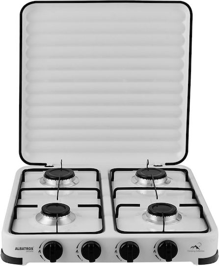 Albatros Liquid Gas Countertop with 4 Burners White