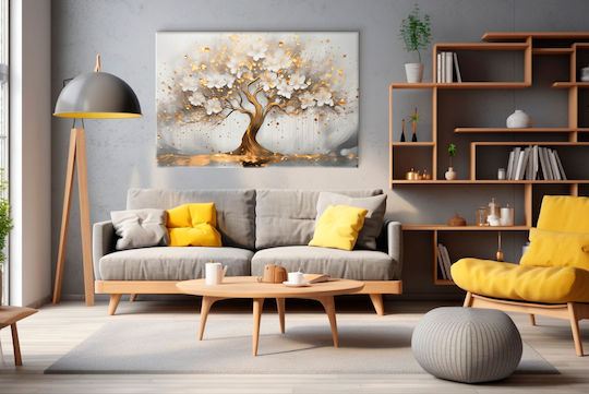 Canvas Wall Painting Living Room Golden Tree of Happiness 60x90