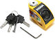 Xena Motorrad-Bremsscheibenschloss mit Alarm & Kette 6mm Gelb Farbe