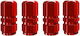 Maxxed Car Tire Valve Caps Red 4pcs