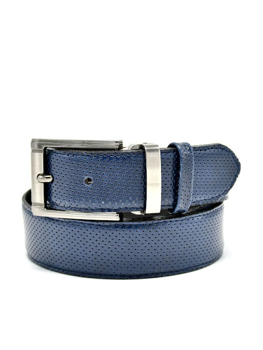 Borsche Men's Belt Leather Blue