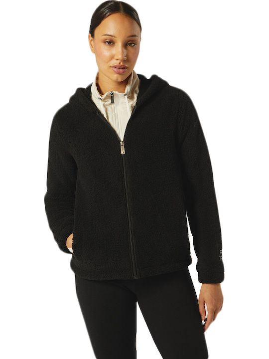 Freddy Short Women's Cardigan with Zipper Black