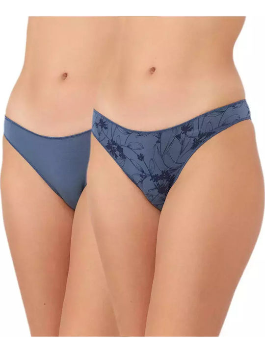 Minerva Rio Modal Fimelle Women's Slip 2Pack Blue