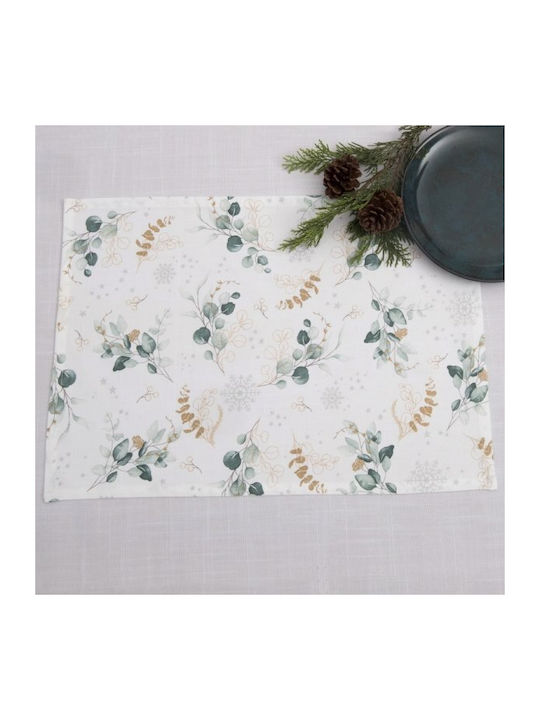 Dimeco Christmas Placemats White L35xW50cm 1pcs