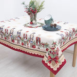 Dimeco Christmas Tablecloth Fabric Red L140xW22...