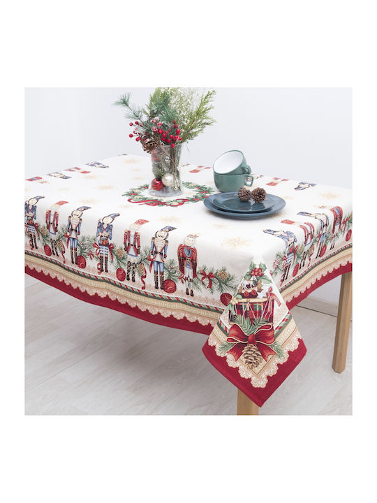 Dimeco Christmas Tablecloth Fabric Red L140xW180cm.