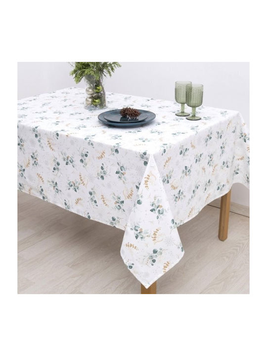 Dimeco Christmas Tablecloth Round White 1pcs