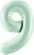 Balon Folie Jumbo Număr 9 Verde 72buc