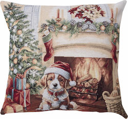 Dimeco Weihnachtsdekorativer Kissenbezug Quadratisch 45x45cm