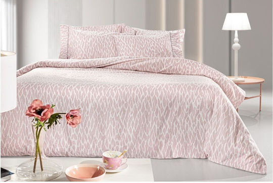 Guy Laroche Magma Baumwolle Bettbezug Set 225x245cm Übergröße mit 2 Kissenbezügen Dusty Pink