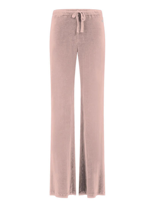 Women's Fabric Flared Pants Pink