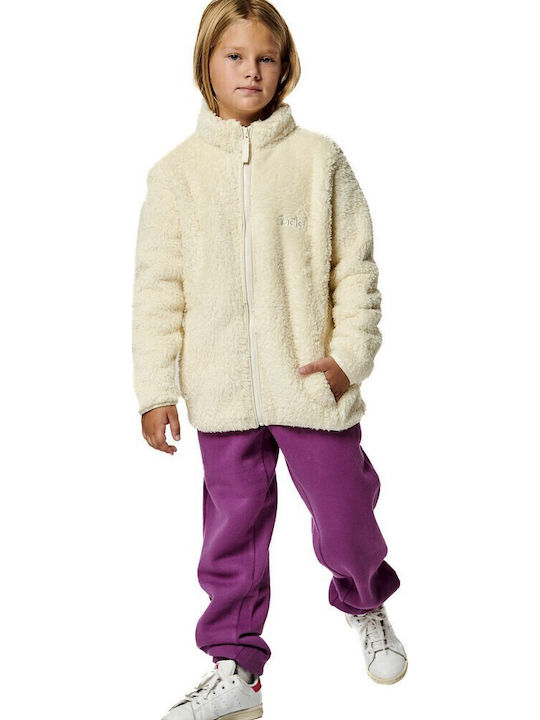 Body Action Athletic Kids Cardigan Fleece Ecru,...