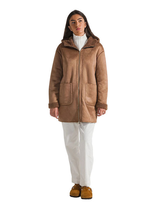 JDY Jdyskylar Women's OTW Noos Padded Hood Jacket, Brown, S