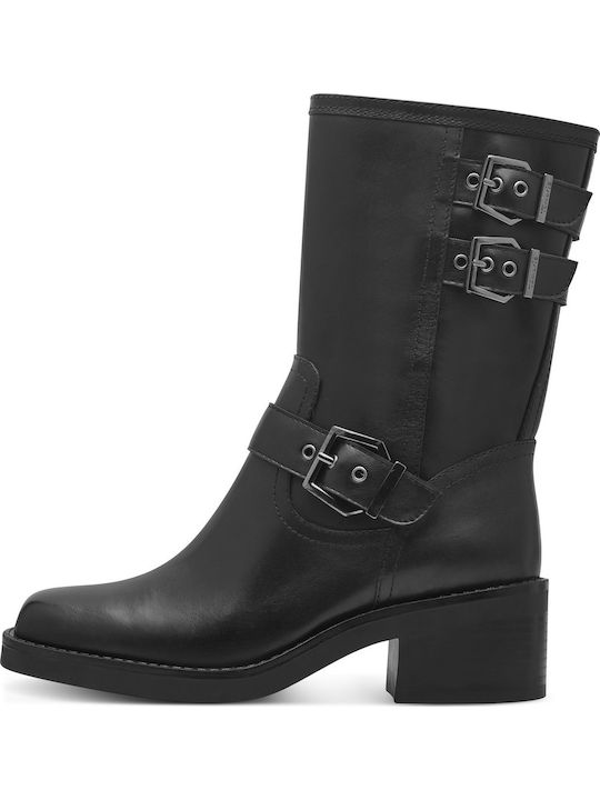 Leder Stiefeletten Damen Schwarz