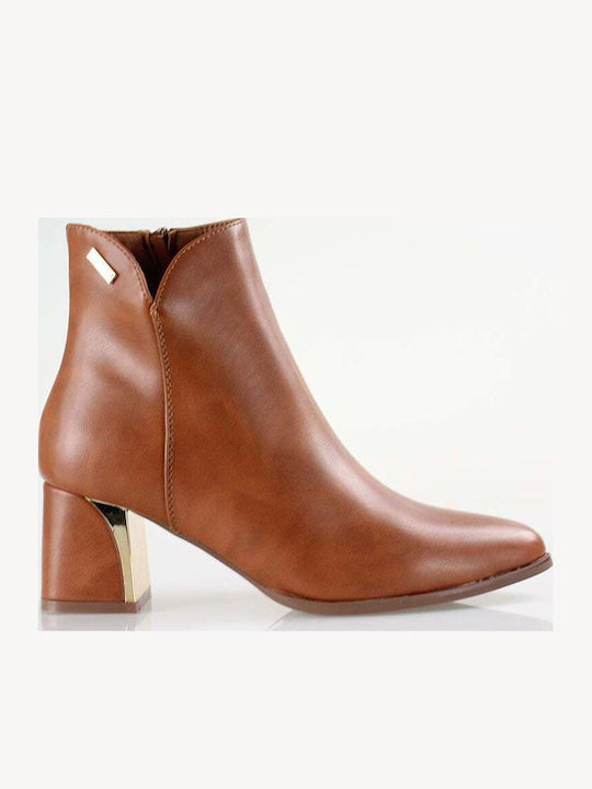 Women's Ankle Boots with Medium Heel Brown