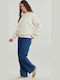 Crew Damen Sweatshirt Weiß