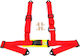 Autoline 4 Point Seat Belt in Red Color