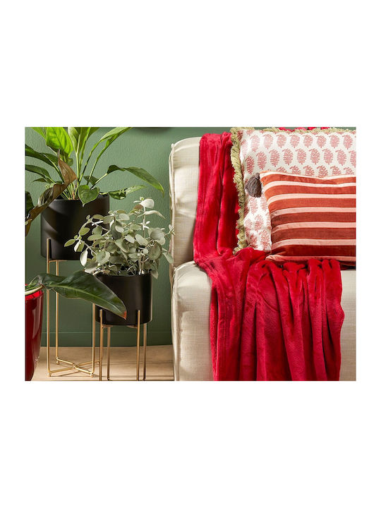 In the mood Collection Κουβέρτα Γούνινη Καναπέ 130x180εκ. Red