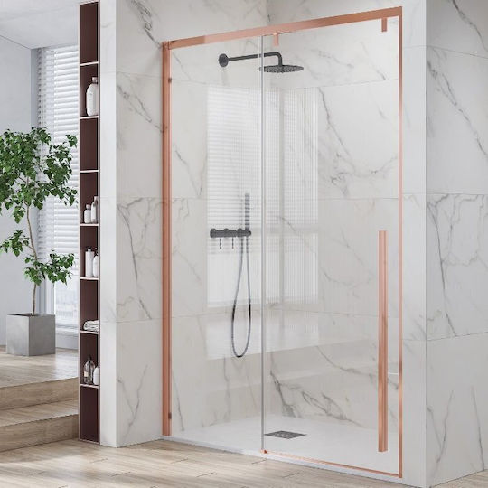 Karag Santorini 400 Roz Divider de verandă Duș cu Glisare Ușă 130x200cm Sticlă transparentă Oro