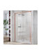 Karag Santorini 400 Rosa Duschwand für Dusche mit Schieben Tür 70x200cm Klarglas Oro