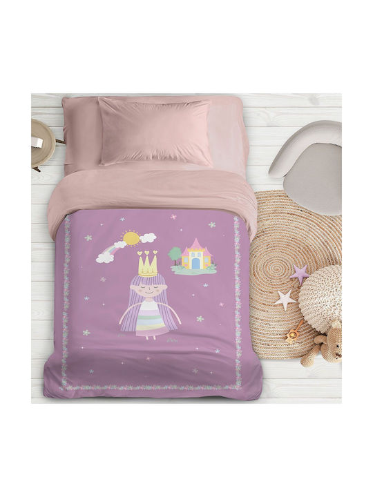 Nima Παιδικό Πάπλωμα Μονό με Γέμιση Microfiber Carolina Μωβ 160x240εκ.
