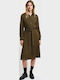 Midi Shirt Dress Khaki