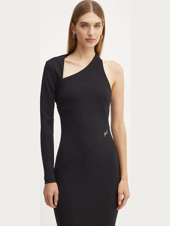 Karl Lagerfeld Knitted Dress Evening Black