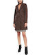 Women's Brown Coat with Buttons