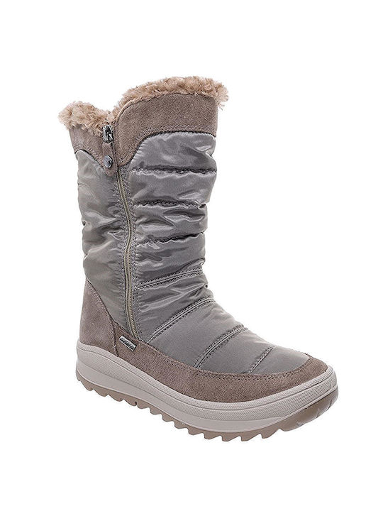 Imac Anatomic Leather Women's Boots with Zipper Beige