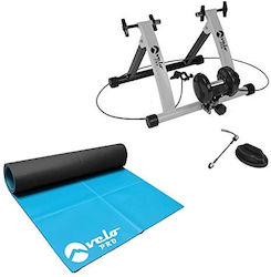 Turbo Trainer Variable Resistance Magnetic Indoor Road Mountain Bikes Silver Mat