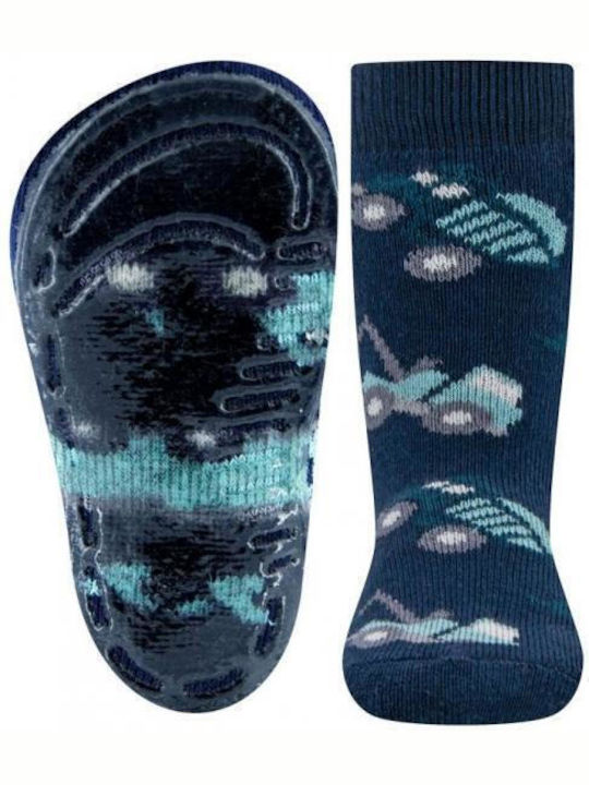 Ewers Kinderstrümpfe Hausschuh-Socken Blue