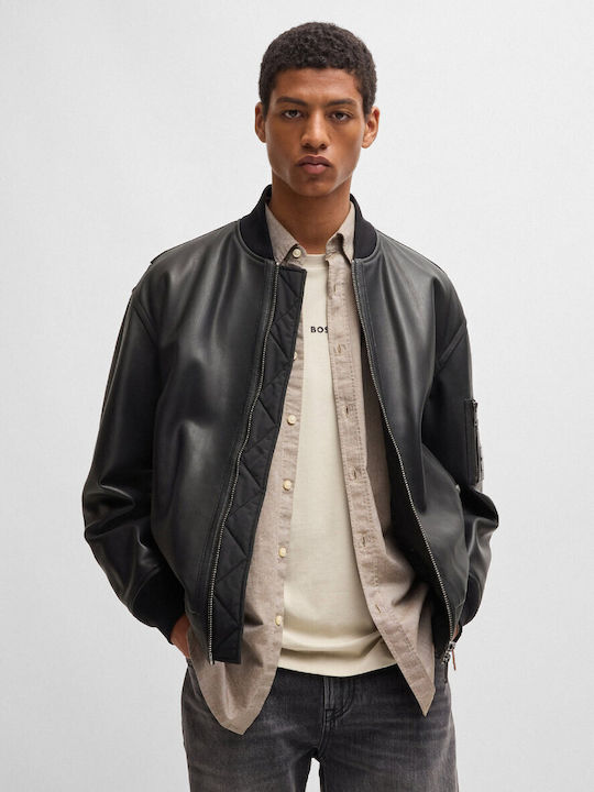 Hugo Boss Lederjacke Jacke Black 50522223-001 Skroutz Germany