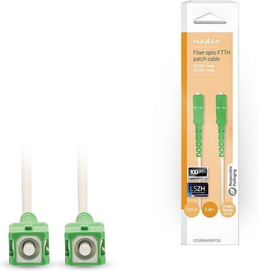 Nedis Optisches Faser Kabel SC-APC 2m Weiß