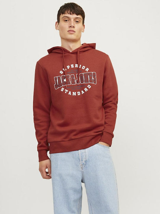 Jack & Jones Φούτερ με Κουκούλα Πορτοκαλί