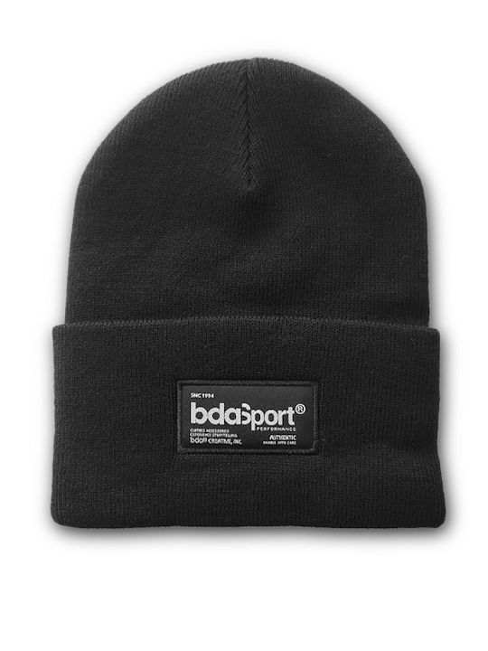 Beanie Unisex Σκούφος Πλεκτός σε Μαύρο χρώμα