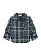 Kids Checked Shirt Long Sleeve Petrol (Item J062)