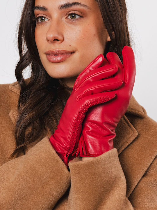 Rino&Pelle Unisex Leather Gloves Red