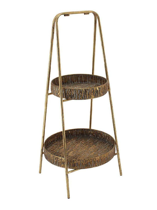 Marhome Metallic Round Decorative Tray 33x33cm