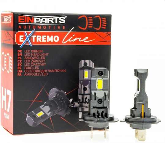 Einparts Lamps Car H7 / H18 LED 6000K Cold White 12V 2pcs