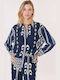 Women's Striped Long Sleeve Shirt Navy
