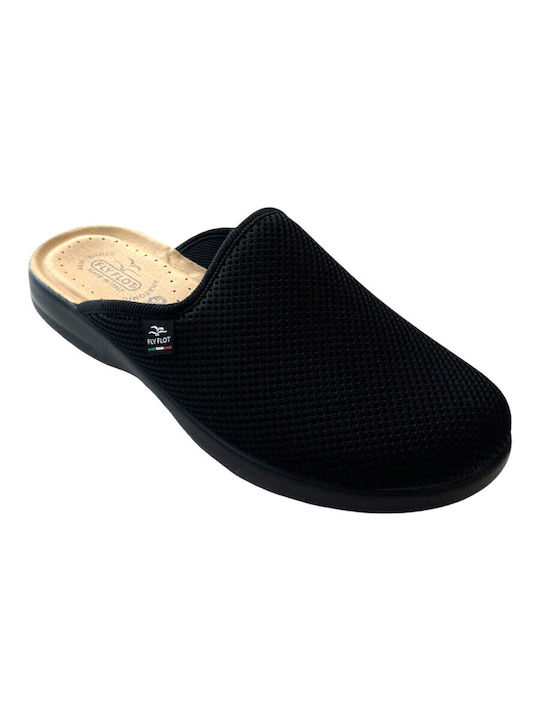 Fly Flot Anatomical Leather Women's Slippers Black 83368 FE