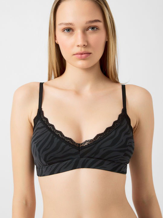 Minerva Zebra Anthracite Zebra Damen Bralette-BH