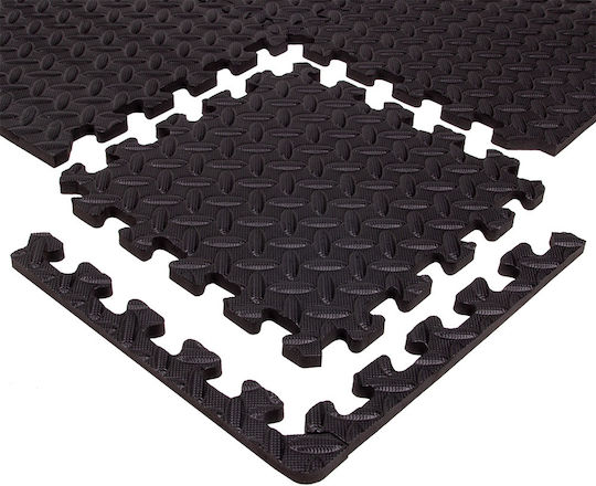 inSPORTline Δάπεδα Παζλ Γυμναστηρίου Μαύρα 30x30x1.2cm 12τμχ