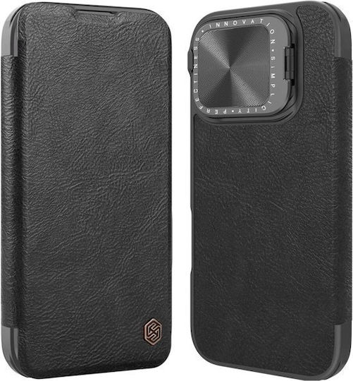 Nillkin Qin Prop Buchen Sie Leder Schwarz (iPhone 17 Pro / iPhone 16 Pro)