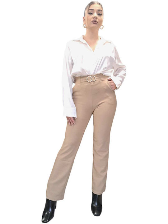 Remix Women's Fabric Trousers Beige