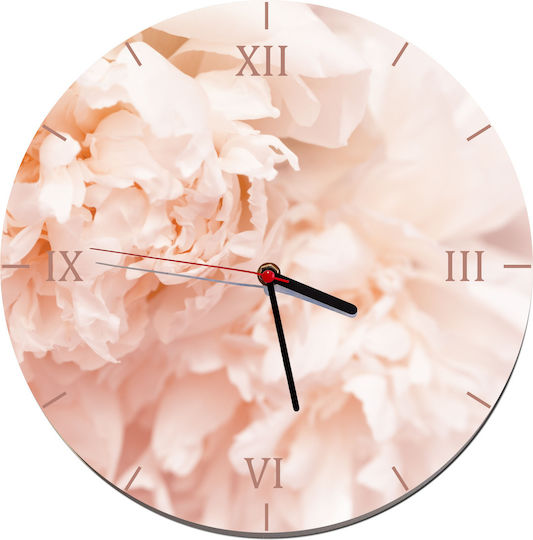 Ceas de Perete Decorativ pentru Living Flori de Bujori 30cm