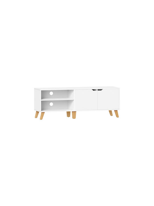 TV Stand Wooden White L140xW40xH50cm