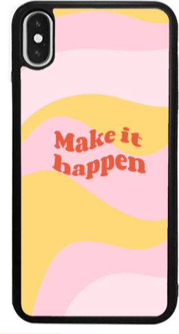 Калъф за Apple iPhone X Make It Happen Черен Гланц